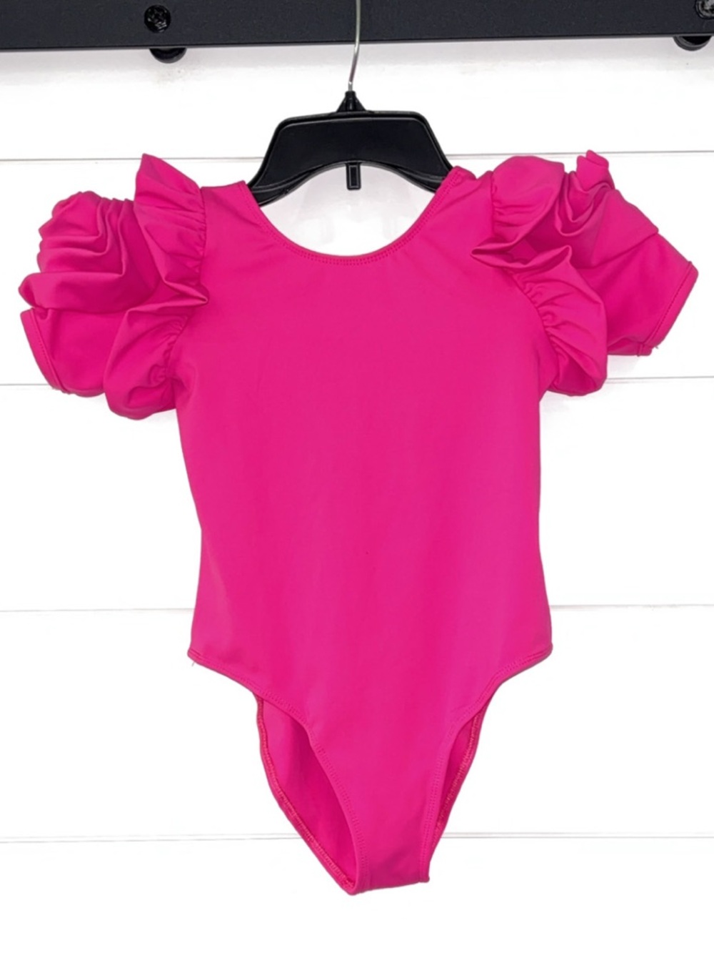 Mia Belle Girls Blooming Rose Sleeve Swimsuit